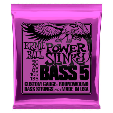 Encordadura Ernie Ball 2821 Para Bajo Electrico Power Slinky 5 Cuerdas